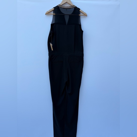 Rachel Rachel Roy Black Sleeveless Jumpsuit Gold Stud Trim Straight Leg Sz 2 NWT - Picture 8 of 16